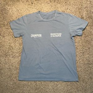 Chris Bumstead Cbum 2021 Champion T Shirt Light Blue White Size M